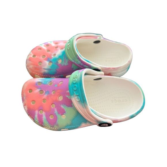CROCS tye dye Rainbow clogs size 10C - Picture 5 of 7